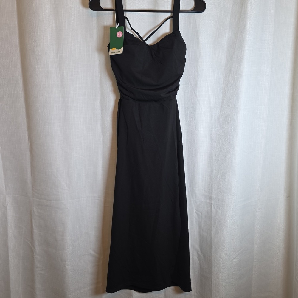 Halara SoftlyZero Airy Ruched Lace Up Bodycon Midi Cool Touch Casual  Med NWT